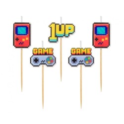 Bougie Game On Game Cake de Gamer, lot de 5 bougies