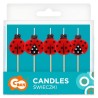 Animals Fly Ladybug birthday candle, candle set 5 pcs