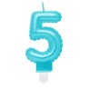 Number Pearly Light Blue number 5 decorative candle, cake candle