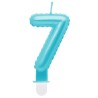 Number Pearly Light Blue number 7 candle, cake candle