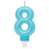 Number Pearly Light Blue number 8 birthday candle