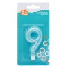 Number Pearly Light Blue number 9 birthday candle