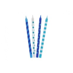 Ensemble de bougies d'anniversaire Color Dots Blue, 16 pièces