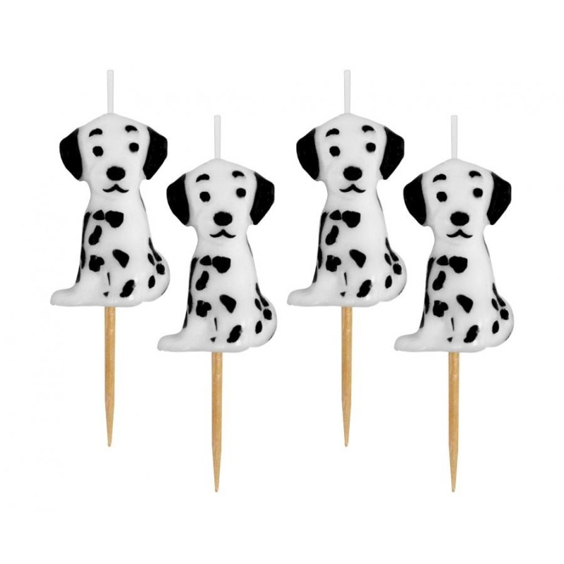 Animals Dalmata Dog birthday candle, candle set 4 pcs