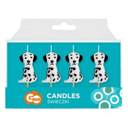 Animals Dalmata Dog birthday candle, candle set 4 pcs