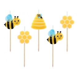 Animals Beehive Bee cake candle, candle set 5 pcs