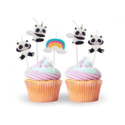 Animals Cute Panda cake candle, candle set 5 pcs