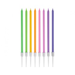 Mélange de couleurs pastel, bougie d'anniversaire, lot de 8 bougies