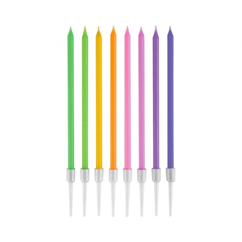 Mélange de couleurs pastel, bougie d'anniversaire, lot de 8 bougies