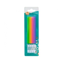 Mélange de couleurs pastel, bougie d'anniversaire, lot de 8 bougies