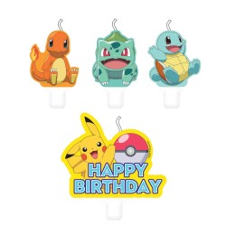 Pokémon Initial cake candle set, 4 pcs