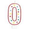 Colour Polka dots cake candle, number candle 0