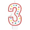 Colour Polka dot cake candle, number candle 3