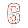 Colour Polka dot cake candle, number candle 6