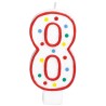 Colour Polka Dot Cake Candle, Number Candle 8