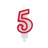 Number Red Outline, Red Number Candle, Birthday Candle Number 5