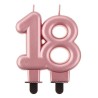 Colour Metallic Rose Gold number candle 18