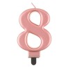 Number Metallic Rose Gold number 8 cake candle