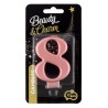 Number Metallic Rose Gold number 8 cake candle