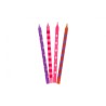 Colour Dots Pink Birthday Candle Set, 16 pcs