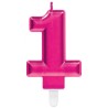 Number Pink Pink number candle 1 birthday candle