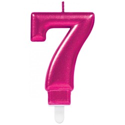 Number Pink Pink number candle – number 7 cake candle