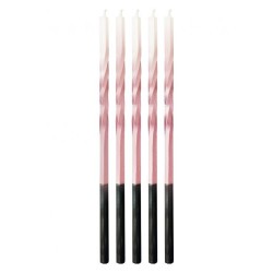 Colour Ombre Pink-White Birthday Candle Set, 5 pieces