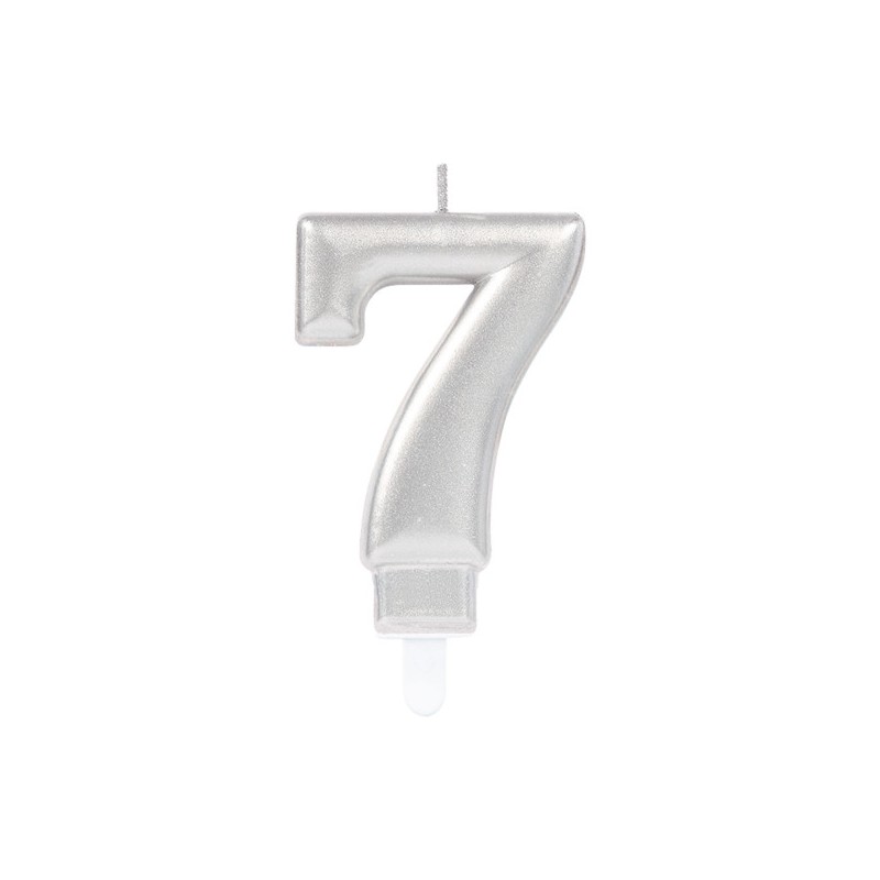 Number Silver, Silver number candle, cake candle number 7