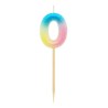 Number Pastel Ombre Colorful number 0 candle, birthday candle