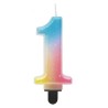 Number Pastel Ombre Colorful number 1 candle, cake candle