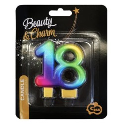 Colour Galaxy 18-number candle