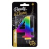 Number Galaxy Colorful number 4 cake candle