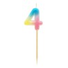 Number Pastel Ombre Colorful number 4 birthday candle, cake candle