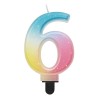 Number Pastel Ombre Colorful number 6 candle, birthday candle