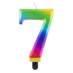 Number Galaxy Colorful number 7 candle, cake candle