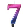 Number Night Sky Metallic Colorful number 7 candle, birthday candle