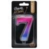 Number Night Sky Metallic Colorful number 7 candle, birthday candle