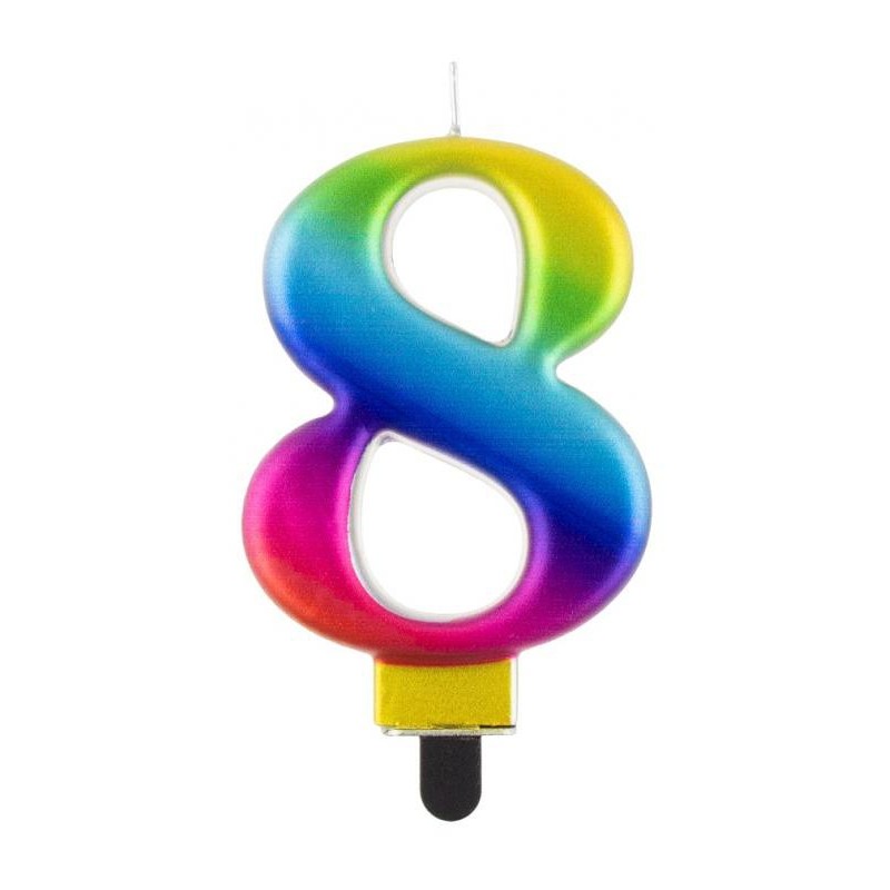 Number Galaxy Colorful number 8 birthday candle