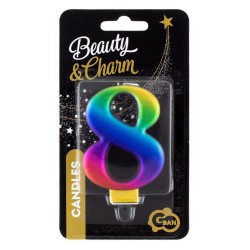 Number Galaxy Colorful number 8 birthday candle