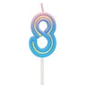 Number Neon Colorful number 8 candle, birthday candle