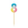 Number Pastel Ombre Colorful number 8 candle, cake candle