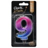 Number Night Sky Metallic Colorful number 9 decorative candle