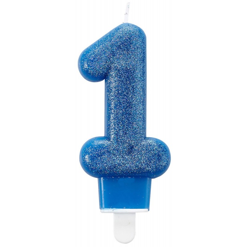 Colour sparkling birthday candle, number candle 1