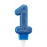 Colour sparkling birthday candle, number candle 1