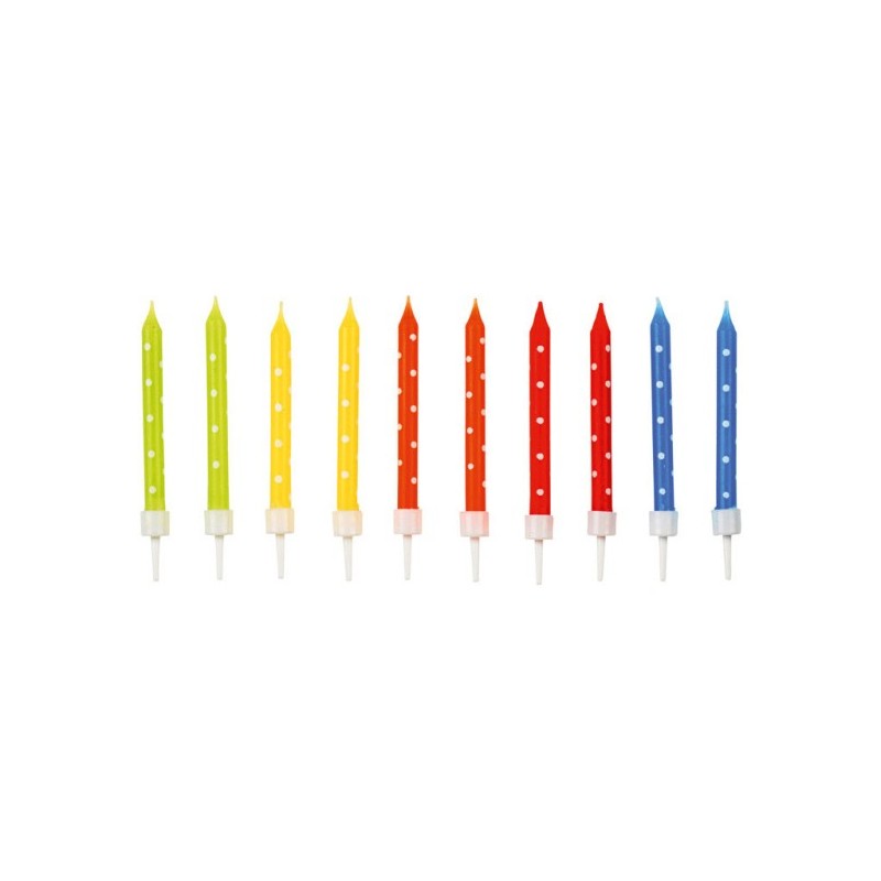 Colour Happy Birthday cake candles, set of 24 candles