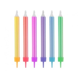 Lot de 12 bougies colorées pour décoration de gâteaux