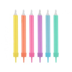 Bougie d'anniversaire géante en néon de couleur, lot de 12 bougies