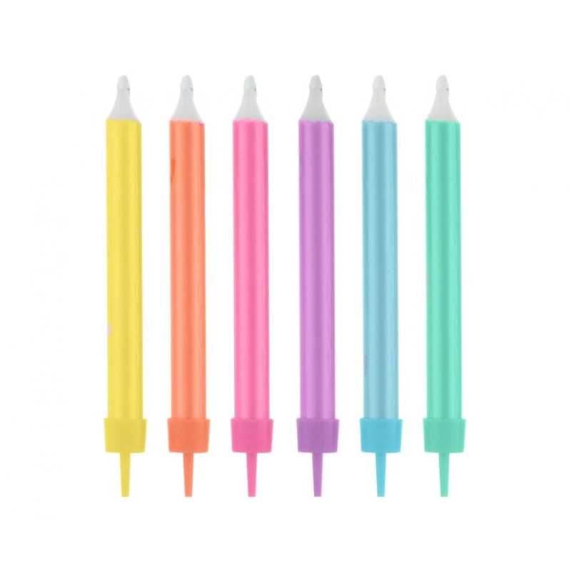 Colour Jumbo Neon cake candle, candle set 12 pcs