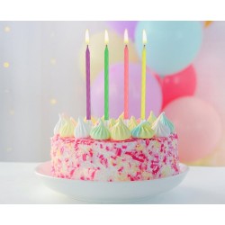 Bougies d'anniversaire Color Neon Mix, lot de bougies, 10 pièces