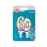 Colour Rainbow Dots birthday candle, number candle 60